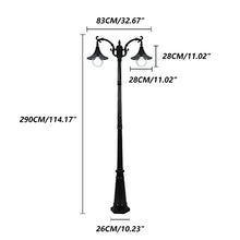 Post Lights Outdoor 290CM 114.17in Outdoor Garden Pillar Post Light Aluminum Path Pillar Lamp Waterproof IP65 Street Light 2-Head Bollard Path Lamp Mains Powered Pillar Post Light Pillar Lamp