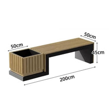 uP9sF2mD Outdoor Planter Box Landscape Planter Box with Public Bench Seat Combined Vegetables Planting Container