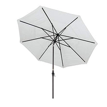 California Umbrella 11' Round Crank Lift Patio Umbrella Bronze Finish Sunbrella Canvas