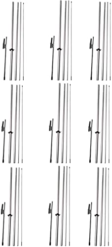 Cobb Promo Feather Flutter Flag Telescoping fibreglass Hardware, Three 4 Piece 14ft fibreglass Carbon Fibre Flexible Pole tip Kits with Heavy Duty Metal Ground Spikes Stakes (Pack 9)