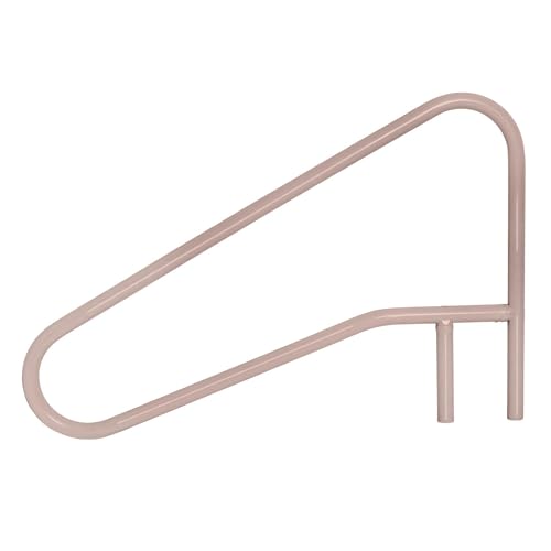 Rust Proof Cross-Braced Taupe Model CBRTD-354-T Return-to-Deck Swimming Pool "Dip" Handrail. Three Bend, 32" Tall x 54" Wide. Matching Color Escutcheons & Freight Included.