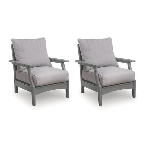 Signature Design by Ashley Outdoor Lounge Chair Set of 2, Gray