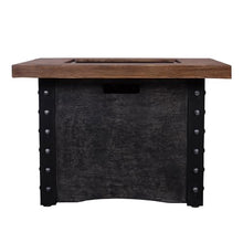 Good Product 50,000 BTU Outdoor Gas Fire Table, Faux Woodgraine Table top Fire Pit