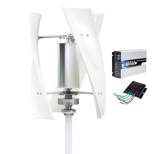 HUIZHITENGDA 10000W Portable Noiseless Wind Turbine Generator Kit, Three-Phase AC 12V 24V 48V 220V Wind Power Turbine Generator Kit for Home Boats & Street Lighting (White),220v