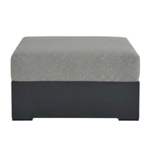 Outdoor Escape Powder-Coated Aluminum Outdoor Ottoman with Thick Cushion, Patio Ottomans and Outdoor Foot Rest for Patio, Gray Gray
