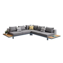 Armen Living Polo Outdoor Set Dark Grey Grey Powder Coat Finish