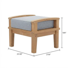 Outdoor Escape Gray Outdoor Patio Teak Ottoman, Durable Wooden Construction, Stylish Seating, Perfect for Outdoors, Modern Design, Easy to Maintain