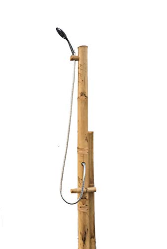 boohugger Bamboo Outdoor Shower | Tropical | Sustainable | Natural Bamboo | Handmade | 7 ft. Tall