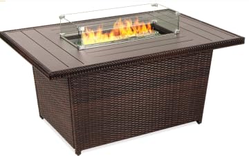 Garvee 52 in Propane Fire Pit Table | CSA-Listed | 50,000 BTU Steel Gas Fire Pit with Lid & Lava Rock | Perfect for Patios, Decks, and Gardens | Enhance Your Outdoor Space with Warmth and Ambience