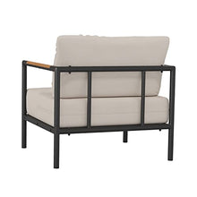 Flash Furniture Patio Chair with Cushions, Black/Beige