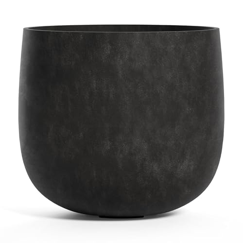 COSAPOTS Mondo Round Indoor/Outdoor Planter, 20x19in Carbon Stone