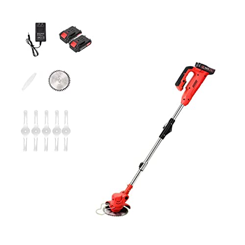 Rechargeable trimmer, cordless/folding, 90° rotating cutting head, includes 2 batteries, 1 charger, 7 cutting heads (3 types) (C-Two Battery)