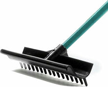 Level Lawn, Golf Sand Bunker Rake, Plastic Shank Aluminum Rod Heavy Duty Soil Lawn Leveler Tool Stainless Steel Lawn Push for Yard Golf