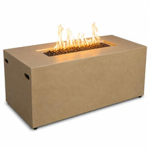 Golden Flame 55-Inch Rectangle Propane Fire Pit Table – Hidden Tank Outdoor Gas Fire Table for Patio & Backyard – Modern Concrete Fire Pit with Push Button Ignition – Sand