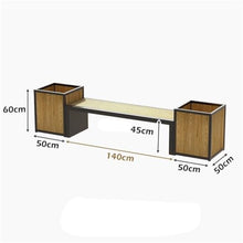 uP9sF2mD Outdoor Planter Box Planter Box with Bench Combination Sitting Seat Planting Trough Vegetables Planting Container