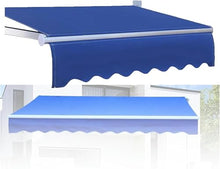 WZUOPG Manual Retractable Awning Door Window Awning Shelter Outdoor Canopy Home Deck Canopy with Manual Crank Handle（Frame Included ）