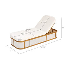 Merax Acacia Wood Chaise Lounge Set of 2, Outdoor Recliner Chair with 3-Position Adjustable Backrest, Water-Resistant Curved 2-Fold Cushion for Patio Poolside