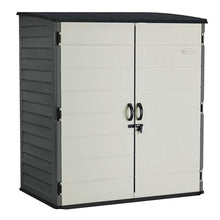 Suncast XL Vertical Storage Shed, 106 Cu Ft, Lockable Doors, Iron Ore Gray