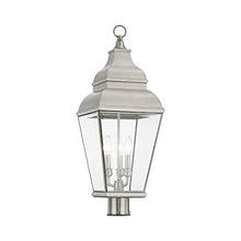 Livex Lighting 2594-01 Exeter Traditional 3 Light Antique Brass Post-Top LantermAntique Brass