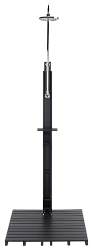 SEI Outdoor Patio Furniture - Outdoor Shower - Transitional Design Black & Silver Metal - Ideal for Pool Area, Backyard (OD8900)