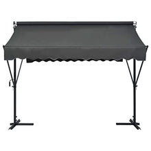 YUTAASU Free Standing Awning 118.1x118.1 Inch Anthracite, Powder Coated Steel Frame, Water-Repellent Polyester Canopy for Patio Garden Shade