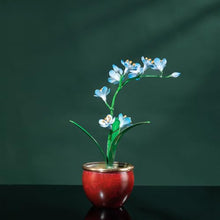 Huuhhxkk Elegant Copper Orchid Bonsai Sculpture (10.4" x 7.9" x 13")