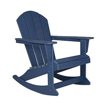 WO Home Furniture Patio Rocking Chair Set of 4 PCS Classic Outdoor HDPE UV Weather Resistant (Navy Blue)