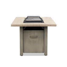 Greemotion Bordeaux 71" W Gas Fire Pit, 55,000 BTU Natural Finish Metal Outdoor Fire Pit Table Grill with Ice Chest Warmth and Ambience Patio Deck Garden Backyard Flame Box Propane Gas Firepit Outdoor