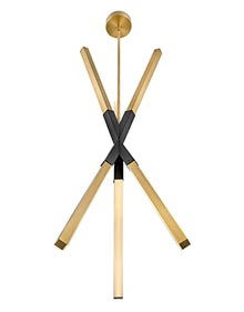 Hinkley Fredrick Ramond Rae Medium Pendant Integrated LED Lacquered Brass Black Accent