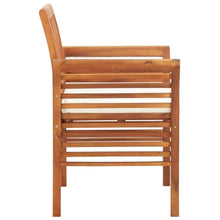 QZZCED Outdoor Club Chair Dining Side Chair Patio Set Patio Dining Chairs with Cushions 8 pcs Solid Wood Acaciafor Porch, Balcony, Deck, Patio, Backyard