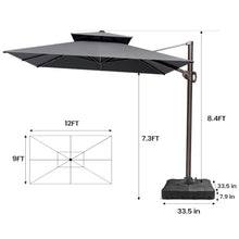 OROTLECT 141'' X 104'' Offset Patio Cantilever Umbrella, Base Included