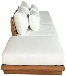 Meridian Furniture 111White-S4C Mirella Collection Modern | Contemporary Outdoor Patio 4pc. Modular Sofa with Solid Teak Frame, Water Resistant Fabric, 148" W x 38" D x 27" H, White