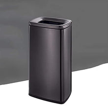 Trash Can Waste Recycling Compost Bins Stainless Steel Trash Can Outdoor Dustbins for Hotel Lobby Elevator Shopping Mall Garbage Bin (Color : Silver Size : 12.61 * 10.24 * 27.58inchs) (Black 12.61