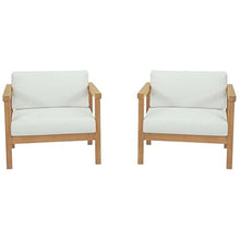 Modway EEI-3108-NAT-WHI-SET Bayport 2 Piece Outdoor Patio Teak Set, Natural White