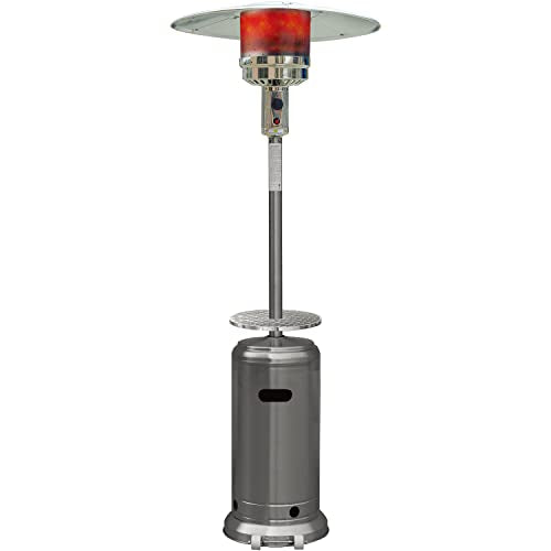 Hanover Outdoor 48,000 BTU 7-ft. Propane Umbrella Patio Heater with Wheels, Outdoor Heater up to 26.5-Sq. Ft. Heat Radius for Patio, Porch, Deck