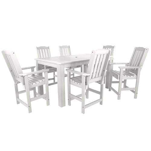 Highwood Lehigh 7pc Rectangular Counter Height Dining Set 72" x 42" White