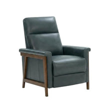 Starlight Canyon Home Leather-Upholstered Recliner with Push-Thru-Arms, Wall Hugger Reclining Chair for Living Room or Adults, Roma Bluegray