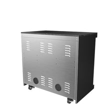 Outdoor Kitchen Island Double Door Beverage Refrigerator Cabinet Granite Countertop Undercounter Cooler Generous Capacity Wheels Glass Shelves Digital Control Patio Bar Storage Station Mobile (Silver)