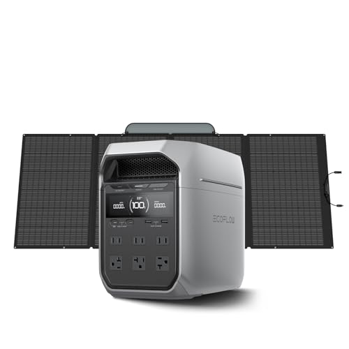 EF ECOFLOW Solar Generator DELTA 3 Plus with 400W Solar Panel, 1024Wh 1800W