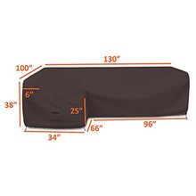 Covers & all Patio Sectional Sofa Cover 12 Oz - 100% Waterproof & Weather Resistant PVC Coated 100" x 130" x 38" x 34" L Shape Sofa Cover for Indoor / Outdoor (Left Side, Coffee)