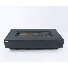 Positano Concrete Fire Pit 60" x 31.9" Outdoor Patio Firepit - Includes Fire Glass for Modern Fire Pits & Fireplaces - Garden, Deck, Indoor & Outdoor Heating