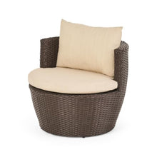 Hassyee 3 Pieces Wicker Bistro Set with Tempered Glass Coffee Table and Aluminium Frame for Poolside, Lawn, Outdoor Furniture Set with Semi-Circular Backrests for Backyard, Balcony
