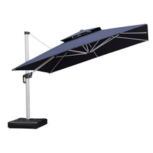 PURPLE LEAF Cantilever Patio Umbrellas 12' x 12' Large Double Top Navy Blue