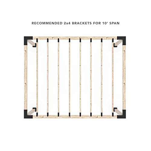 TOJAGRID Pergola Kit for 4x4 Wood Posts with KNECT 2x4 Top Rafter Brackets Black