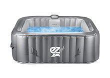 SereneLife Portable Hot Tub 6-Person Square Inflatable Spa with 130 Bubble Jets, LED Lights