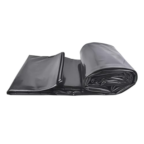 Whnoorher Black Fish Pond Liner 0.13mm Thick Waterproof HDPE Membrane for Garden Ponds Foldable Sealing Film Damp Proof Membrane for Outdoor Pond/Construction Site