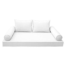 Prolinemax Full Size 5PC Pipe Trim Outdoor Daybed Cushion Set White