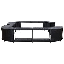 OUSEE Square Spa Surround Black Poly Rattan