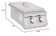 Heavy-Duty Stainless Steel Outdoor | Blaze Double Side Burner Propane LP Grill Barbeque | LED Lights Thermometer | Best Of Backyard For Grilling Masters | BLZ-SB2LTE-LP