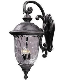 Maxim Lighting Carriage House 3-Light Outdoor Wall Lantern | Oriental Bronze Finish | Water Glass Shade | Early American Outdoor Wall Lantern for Front Doors and Entryways | 40498WGOB